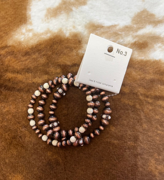 white navajo pearl bracelet set