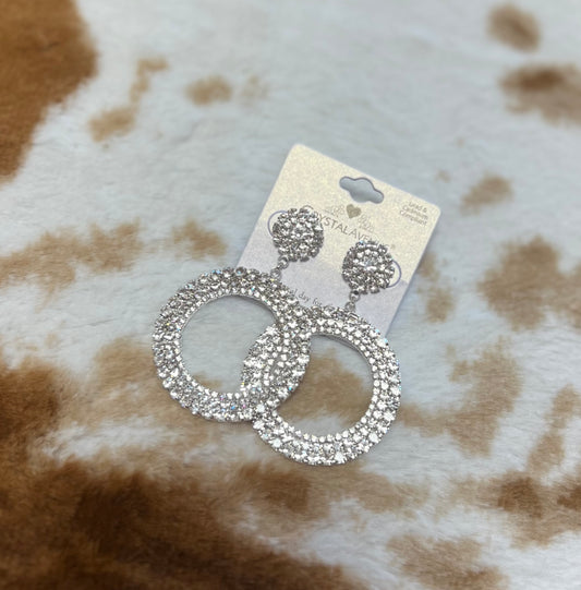 silver crystal earring