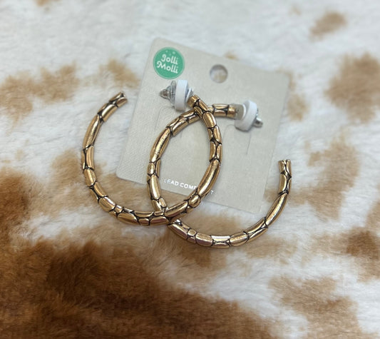 gold textured earrings