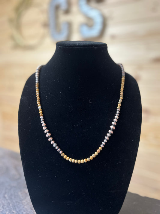 navajo pearl necklace, copper