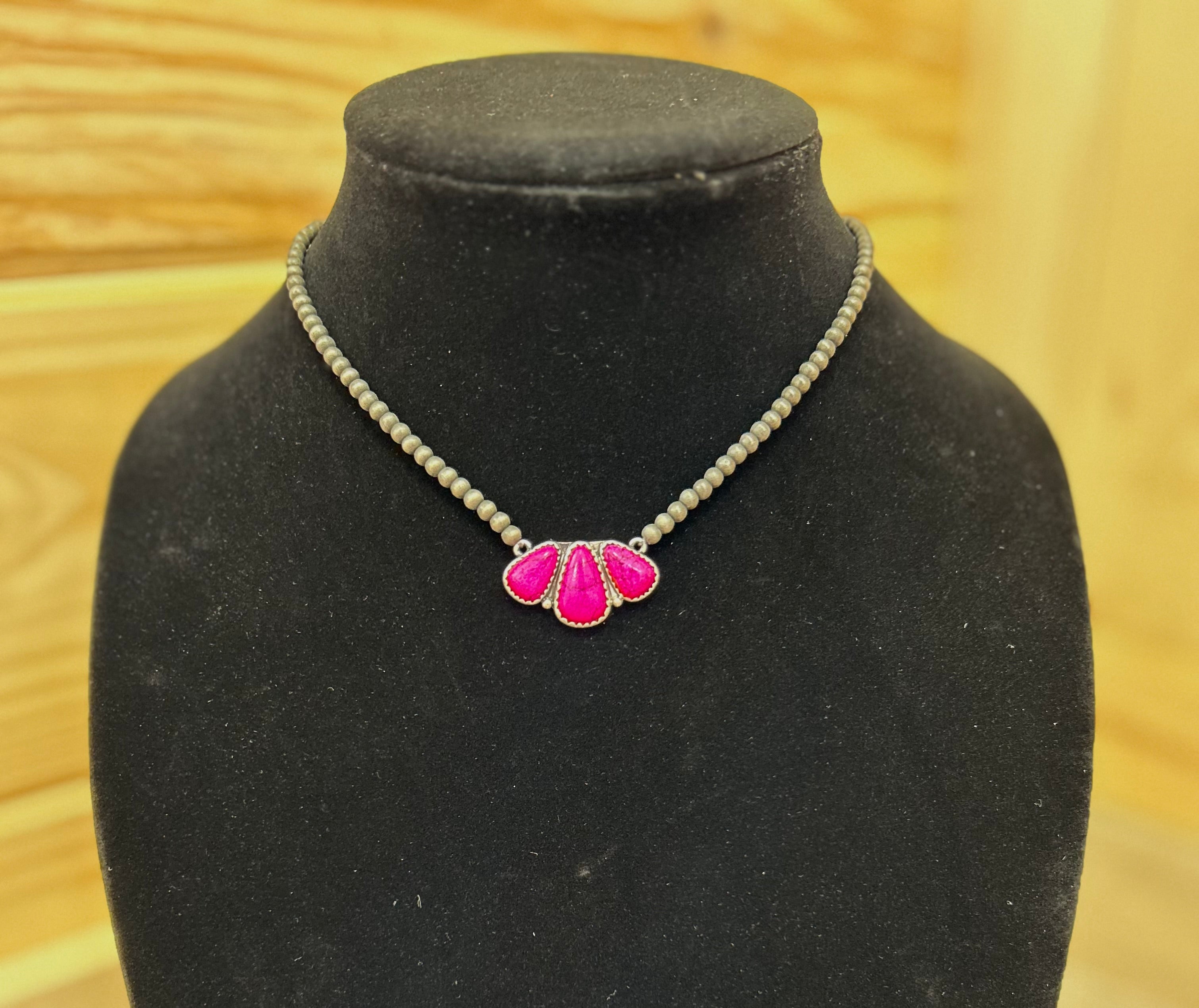 stone pendant choker, pink – Cowgirl Swank