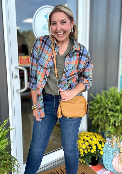 pumpkin patch flannel, orange