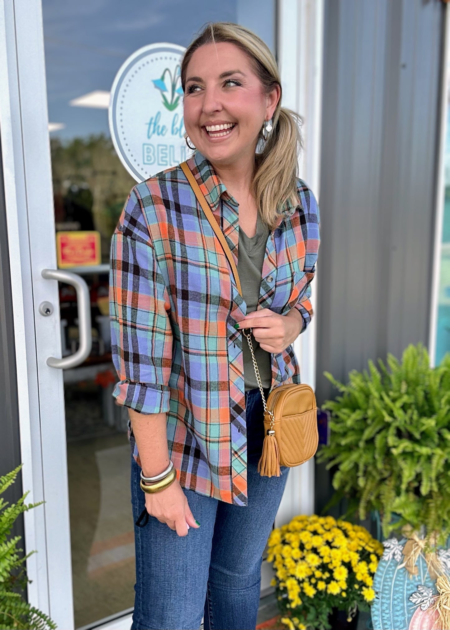 pumpkin patch flannel, orange