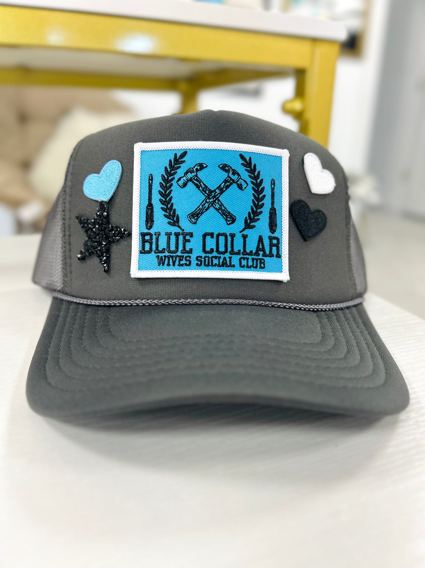 blue collar wives trucker hat