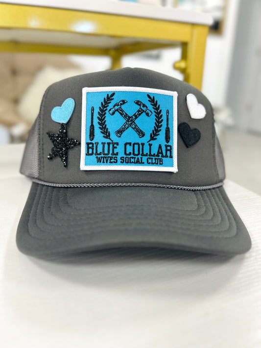 blue collar wives trucker hat