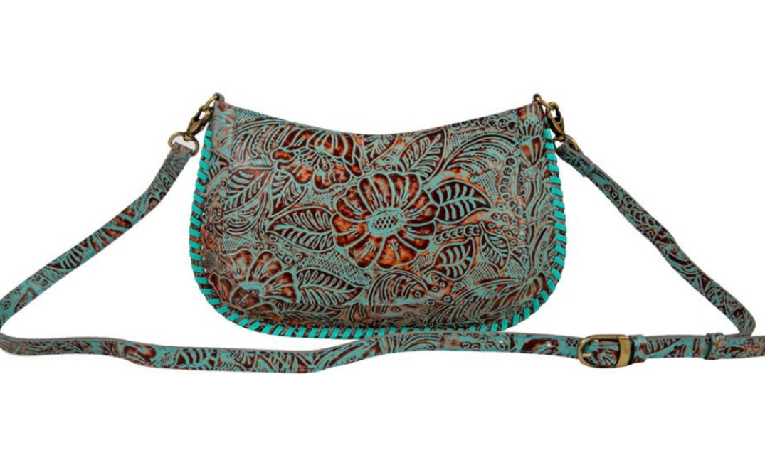 trail flower leather hairon bag | myra