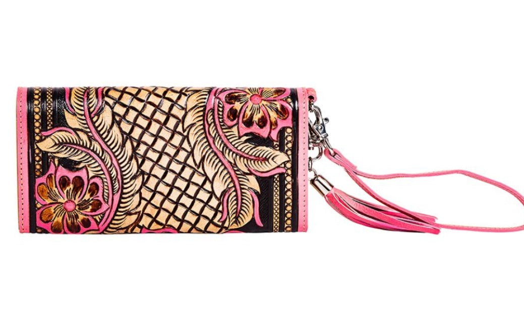 magna falls hand-tooled flap wallet | myra