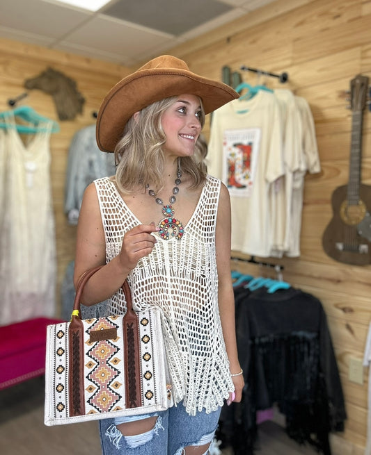 boho crochet tank