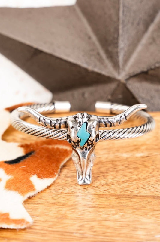 turquoise steer cuff bracelet